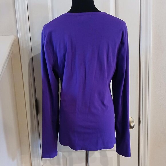 Lauren Ralph Lauren purple long sleeve top size XL - Picture 3 of 5
